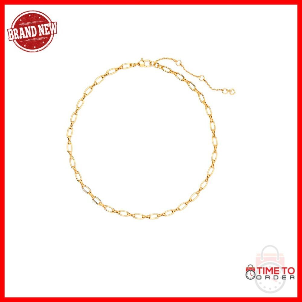 Cubic Zirconia Brass Chain Necklace Elegant Minimal Chic Signature Lobster Claw